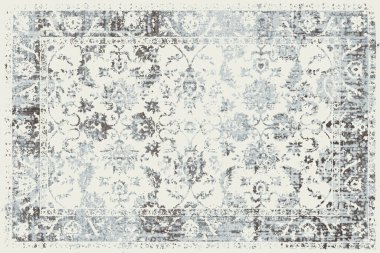 Orijinal, yıkanmış efekt halı tasarımı ve grunge desenli illüstrasyon 