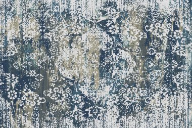 Orijinal, yıkanmış efekt halı tasarımı ve grunge desenli illüstrasyon 