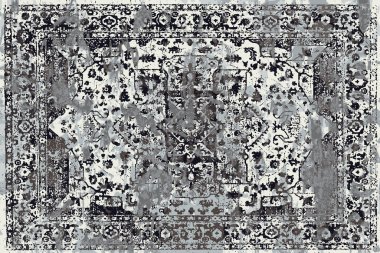 Orijinal, yıkanmış efekt halı tasarımı ve grunge desenli illüstrasyon 