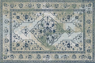 Orijinal, yıkanmış efekt halı tasarımı ve grunge desenli illüstrasyon 