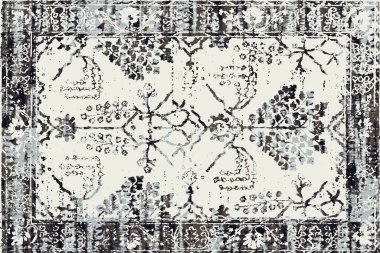 Orijinal, yıkanmış efekt halı tasarımı ve grunge desenli illüstrasyon 