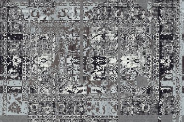 Orijinal, yıkanmış efekt halı tasarımı ve grunge desenli illüstrasyon 