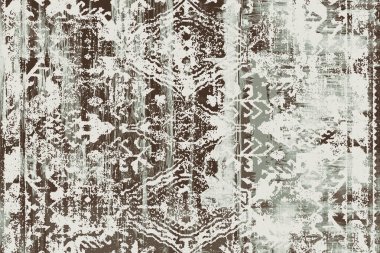 Orijinal, yıkanmış efekt halı tasarımı ve grunge desenli illüstrasyon 