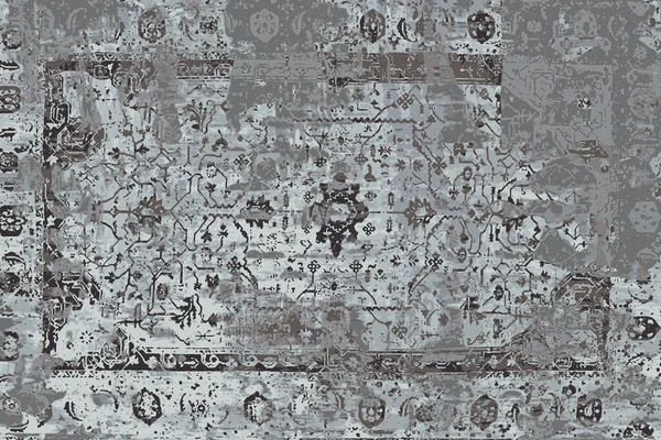 Orijinal, yıkanmış efekt halı tasarımı ve grunge desenli illüstrasyon 