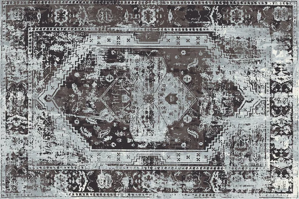 Orijinal, yıkanmış efekt halı tasarımı ve grunge desenli illüstrasyon 