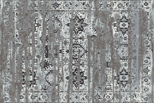 Orijinal, yıkanmış efekt halı tasarımı ve grunge desenli illüstrasyon 