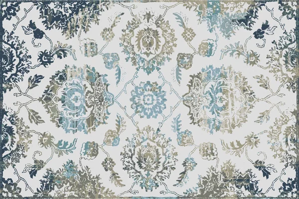 Orijinal, yıkanmış efekt halı tasarımı ve grunge desenli illüstrasyon 