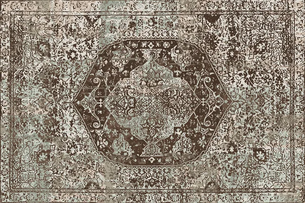 Orijinal, yıkanmış efekt halı tasarımı ve grunge desenli illüstrasyon 