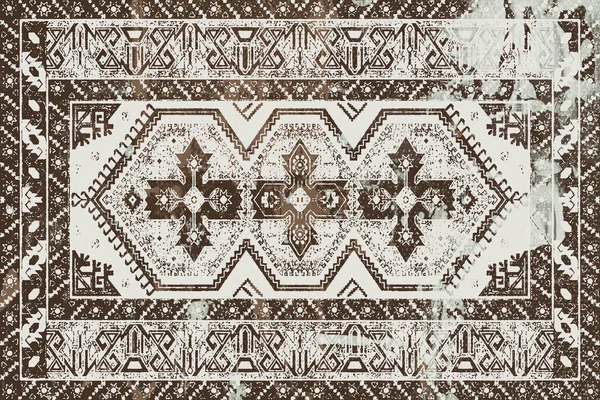 Orijinal, yıkanmış efekt halı tasarımı ve grunge desenli illüstrasyon 