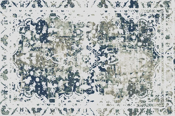 Orijinal, yıkanmış efekt halı tasarımı ve grunge desenli illüstrasyon 