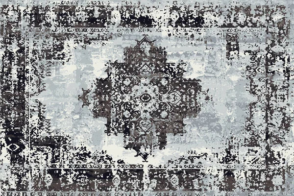 Orijinal, yıkanmış efekt halı tasarımı ve grunge desenli illüstrasyon 