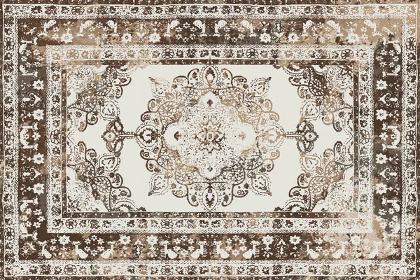 Orijinal, yıkanmış efekt halı tasarımı ve grunge desenli illüstrasyon 