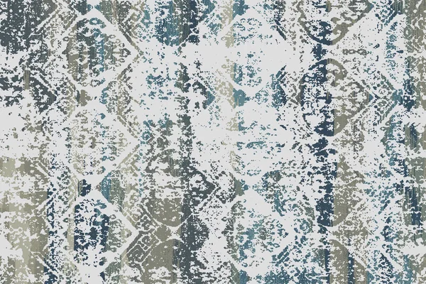 Orijinal, yıkanmış efekt halı tasarımı ve grunge desenli illüstrasyon 