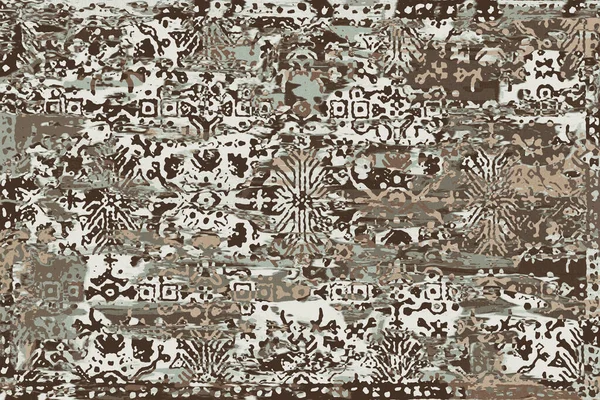 Orijinal, yıkanmış efekt halı tasarımı ve grunge desenli illüstrasyon 