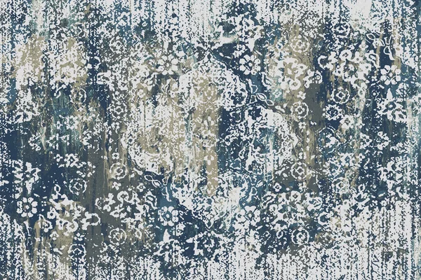 Orijinal, yıkanmış efekt halı tasarımı ve grunge desenli illüstrasyon 