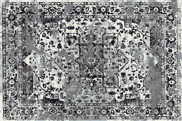 Orijinal, yıkanmış efekt halı tasarımı ve grunge desenli illüstrasyon 