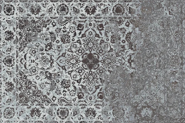 Orijinal, yıkanmış efekt halı tasarımı ve grunge desenli illüstrasyon 