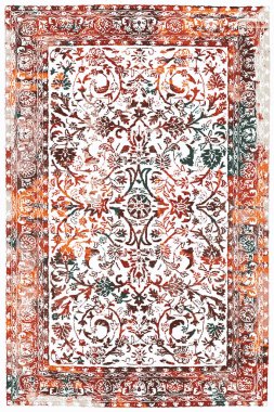 Orijinal halk ve Pers tarzı, paslanmış halı tasarımı ve grunge desenli çizimler 