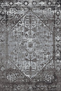 Orijinal halk ve Pers tarzı, paslanmış halı tasarımı ve grunge desenli çizimler 