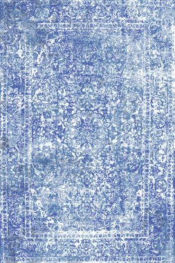 Denim renk biçimi batik silinmiş efekt halı ve halılar yazdırılmış tasarım 