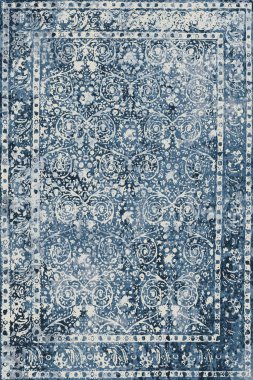 Denim renk biçimi batik silinmiş efekt halı ve halılar yazdırılmış tasarım 