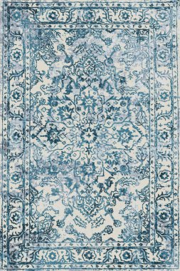 Denim renk biçimi batik silinmiş efekt halı ve halılar yazdırılmış tasarım 