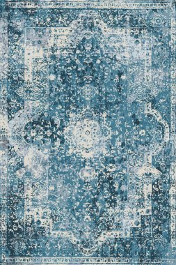 Denim renk biçimi batik silinmiş efekt halı ve halılar yazdırılmış tasarım 