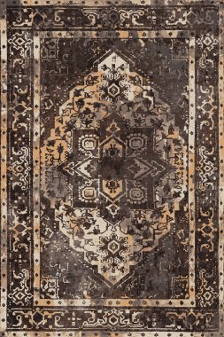 Denim renk biçimi batik silinmiş efekt halı ve halılar yazdırılmış tasarım 