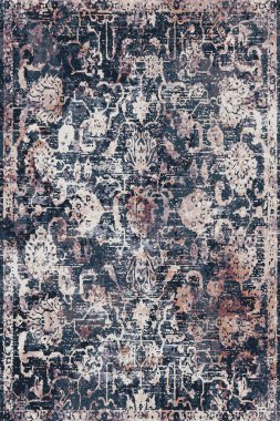 Denim renk biçimi batik silinmiş efekt halı ve halılar yazdırılmış tasarım 