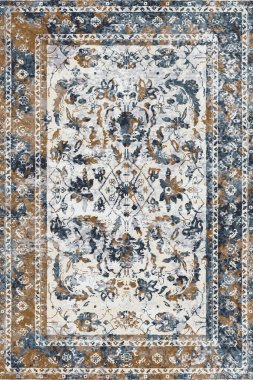 Denim renk biçimi batik silinmiş efekt halı ve halılar yazdırılmış tasarım 