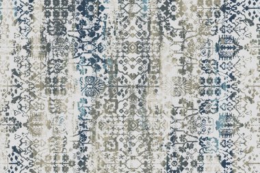 Geometrik Pers halk stili Orijinal yıkanmış halı tasarımı ve grunge desenli illüstrasyon 