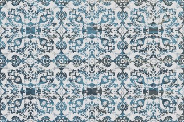 Geometrik Pers halk stili Orijinal yıkanmış halı tasarımı ve grunge desenli illüstrasyon 