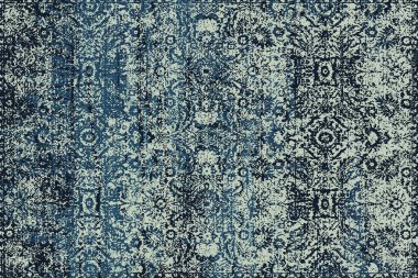 Geometrik Pers halk stili Orijinal yıkanmış halı tasarımı ve grunge desenli illüstrasyon 