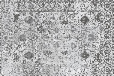 Geometrik Pers halk stili Orijinal yıkanmış halı tasarımı ve grunge desenli illüstrasyon 