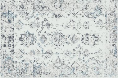 Geometrik Pers halk stili Orijinal yıkanmış halı tasarımı ve grunge desenli illüstrasyon 