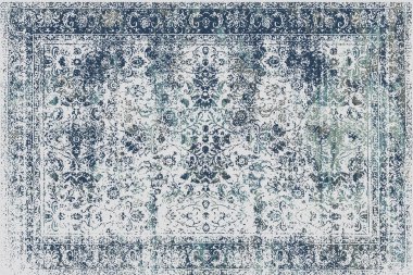 Geometrik Pers halk stili Orijinal yıkanmış halı tasarımı ve grunge desenli illüstrasyon 