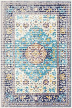 Yüksek çözünürlüklü renkli ve desenli geleneksel İran halısı