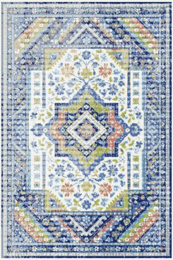 Yüksek çözünürlüklü renkli ve desenli geleneksel yazdırılmış halı