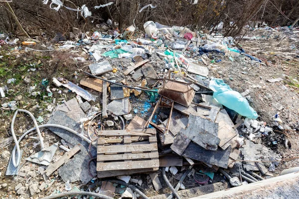 Foto Lixo Perto Canteiro Obras Veliko Tarnovo — Fotografia de Stock