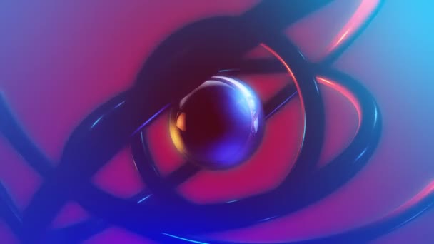 Moving spherical rings — Stock Video