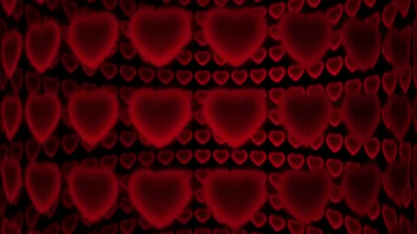 Piros mozgó szívek — Stock videók