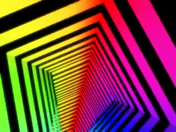 Túnel de movimiento colorido — Vídeo de stock