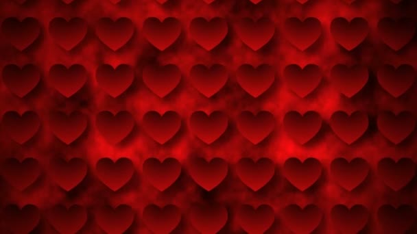 Red moving hearts — Stock Video