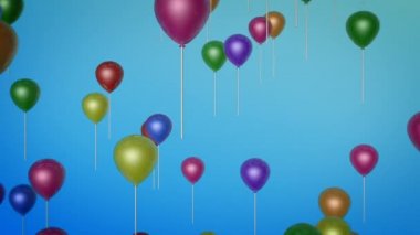 Uçan renkli hava balonları