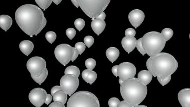 Uçan beyaz hava balonları