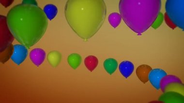 Renkli hava balonları döndürerek