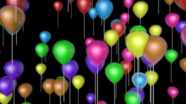 Renkli hava balonları döndürerek
