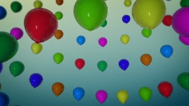 Εκ περιτροπής χρωματιστό αέρα μπαλόνια — Αρχείο Βίντεο