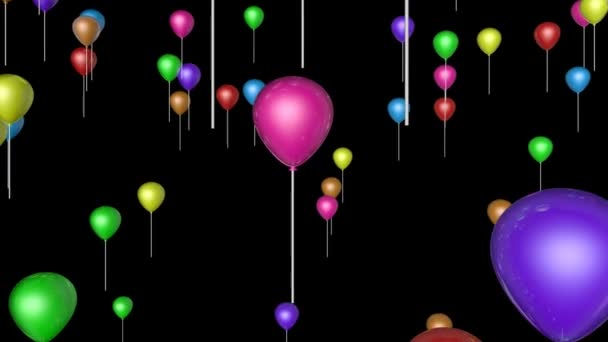 Volar globos de aire de color — Vídeos de Stock