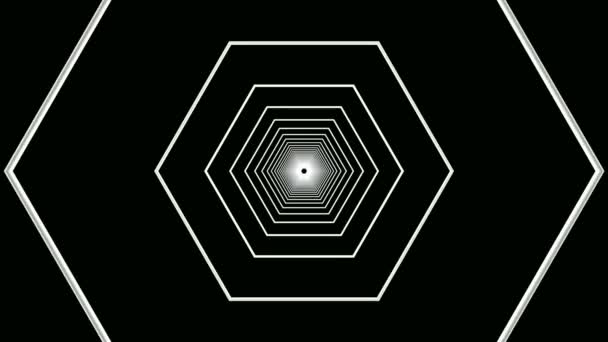 移動ワイヤー六角形のトンネル — ストック動画